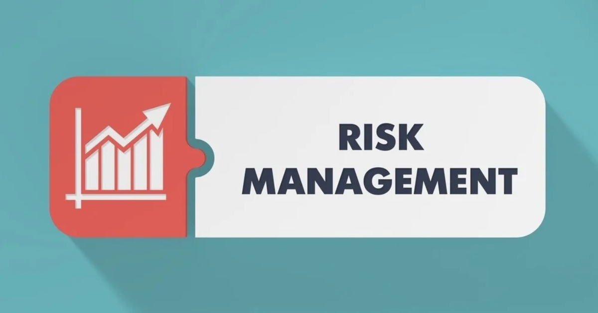 Risk management illustration with a rising bar chart and the words 'Risk Management,' representing the importance of a limitation of liability clause in a contract for limiting risk for small business owners.